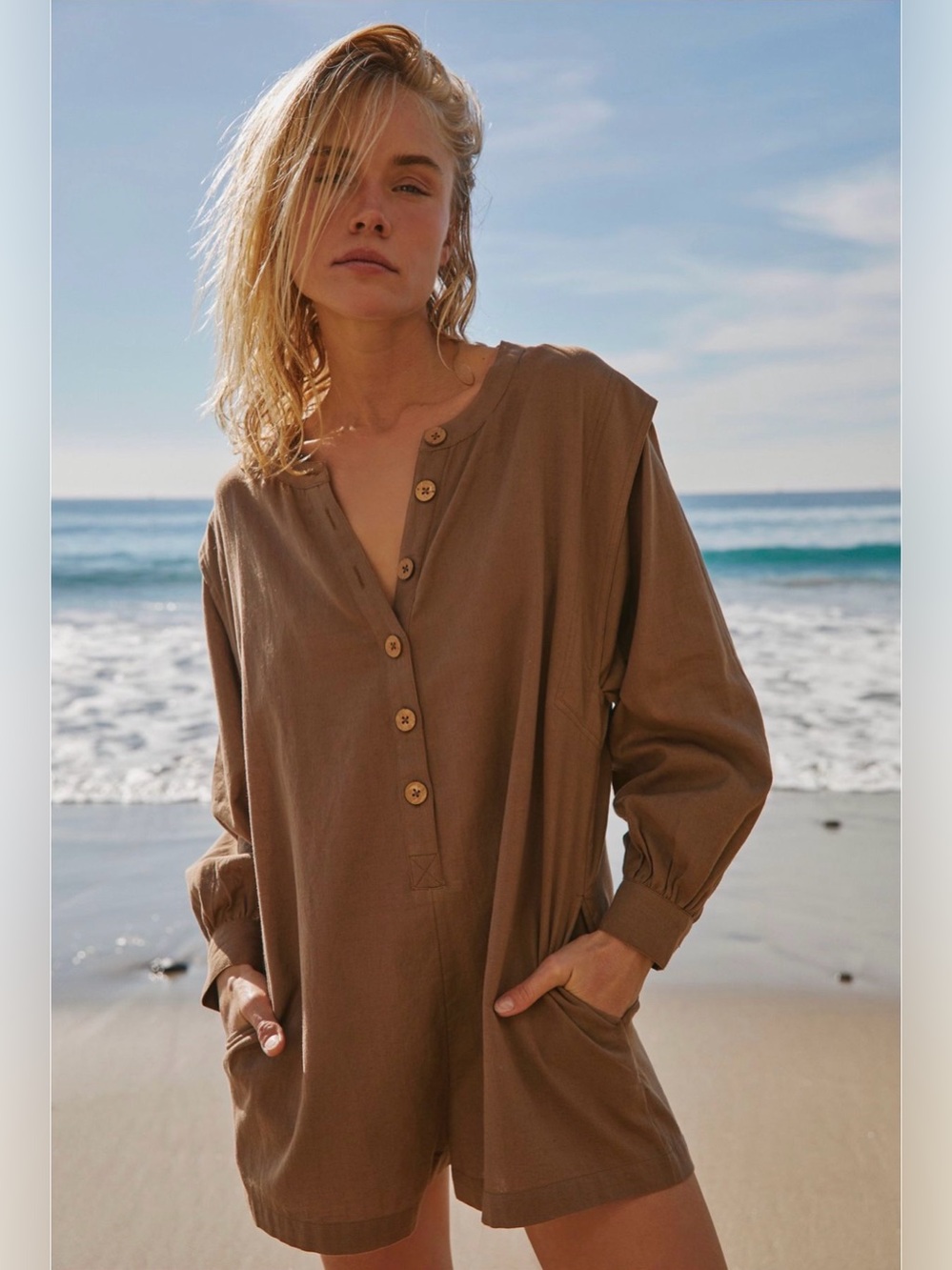 Free People leyla brown romper size XS NWT